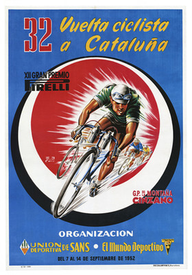 VUELTA CATALUNA Cycling Catalonia 1952 Vintage POSTER 24x36 Gallery Reprint