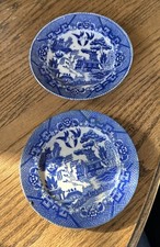 Vintage Blue Willow 2 Plates Childs Tea set replacement part 5  Diameter