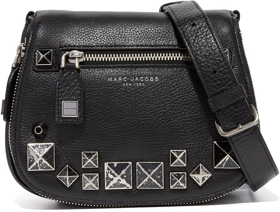 Marc Jacobs Women's Recruit Chipped Studs Small Saddle Bag Black