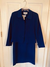 Jessica Howard Blue 2 Piece Jacket Dress Classic Set Size 6/8 Petite EUC
