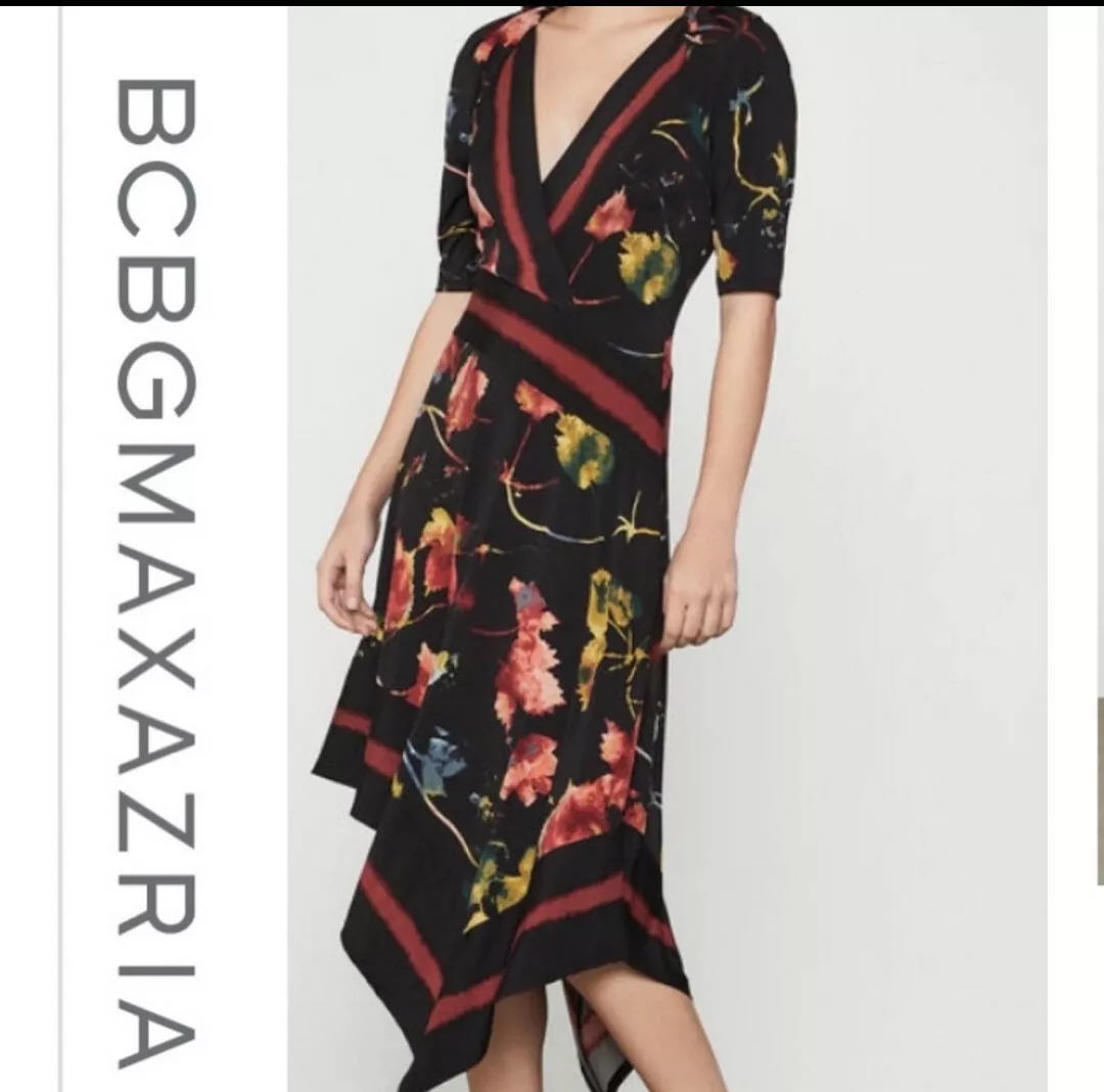 Bcbg floral top wrap dress
