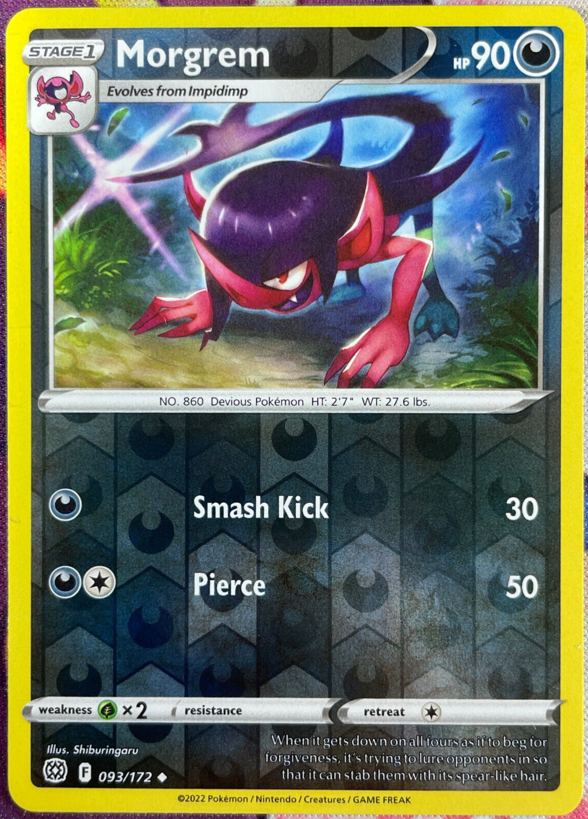 Morgrem Reverse Holo - 093/172 - Brilliant Stars Pokemon 2022