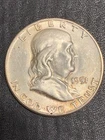 1951 -S  San Francisco Mint Silver Franklin Half Dollar UNC uncleaned lot # 1935