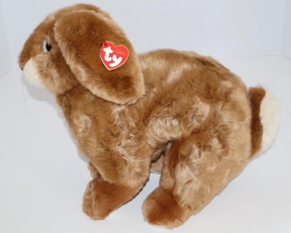 Vintage 1999 TY CLASSIC Peter Brown White Stuffed Plush Bunny Rabbit Hang Tag! - Image 2 of 4
