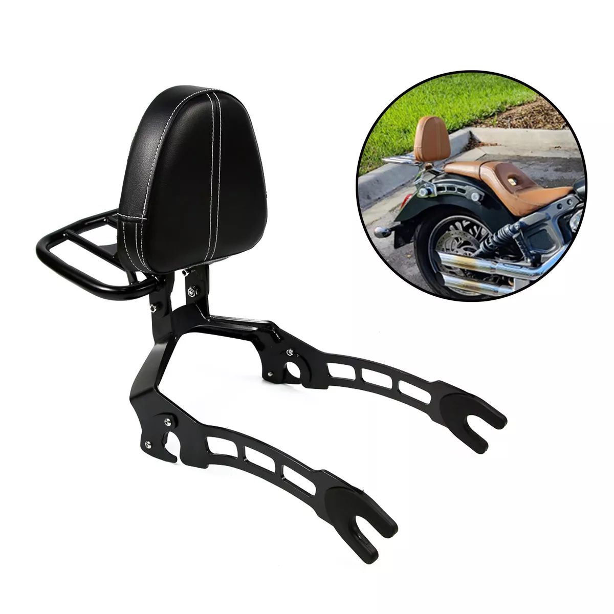 Black Sissy Bar Passenger Backrest Luggage Rack For Indian Scout 2015 2023 USA