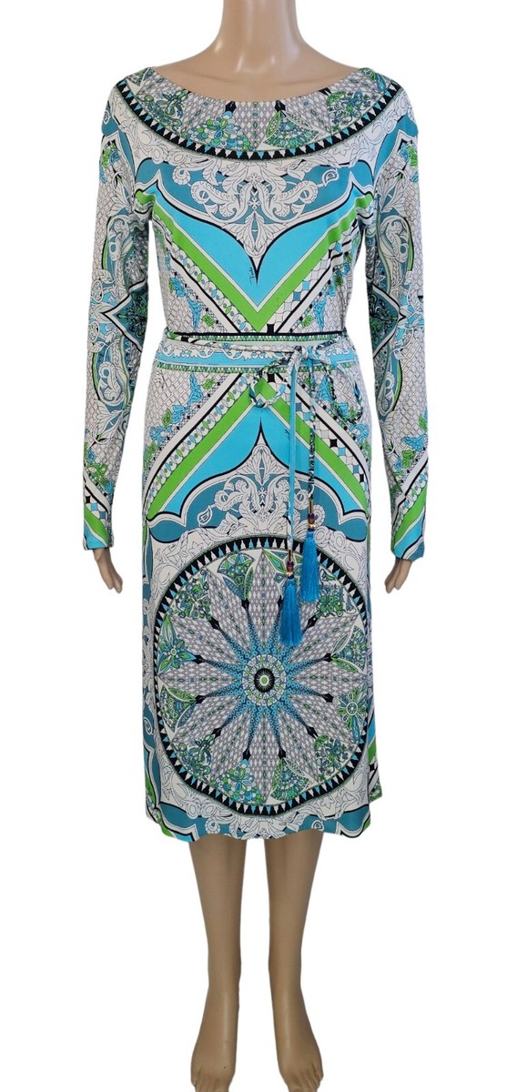 エミリオプッチBELTED BOATNECK PRINT DRESS