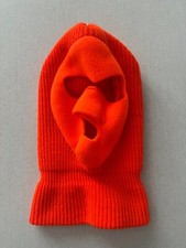 Vintage Bright Orange Winter Mask Hunt Ski Burglar Balaclava Made in USA