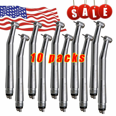 10NSK Style Dental High Speed Handpieces Push Button 4 Holes Air Turbine CE USA