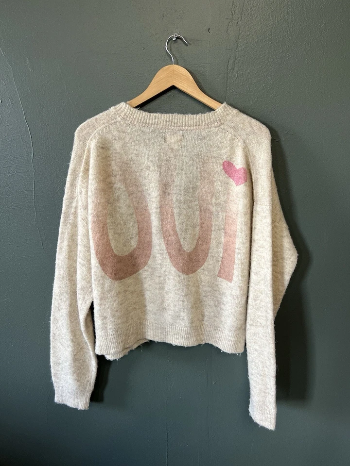 Suéter cárdigan con botones de lana cachemir beige Sundry para mujer talla 3 Foto 2 de 4