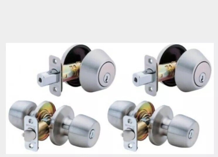 New Stainless Steel Entry Door Lock Knobs Deadbolts Project