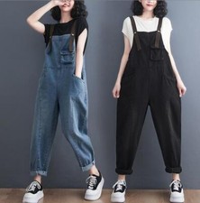 Women Denim Pants Jumpsuit Jeans Bib Overalls Baggy Romper Dungarees Trousers