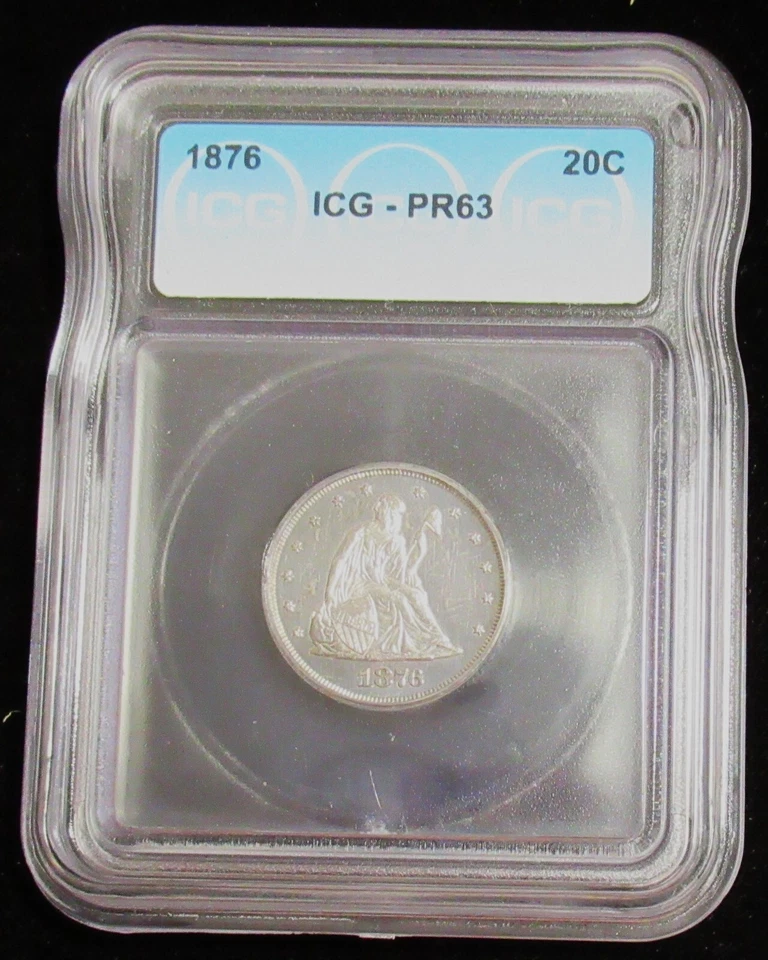 1876 20C PR63 ICG. PROOF. BF-3, R.4. RARE - Image 3 of 4