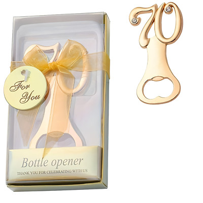 goldener Flaschenöffner 70. Geburtstag in Geschenkverpackung Jubiläum Geschenk