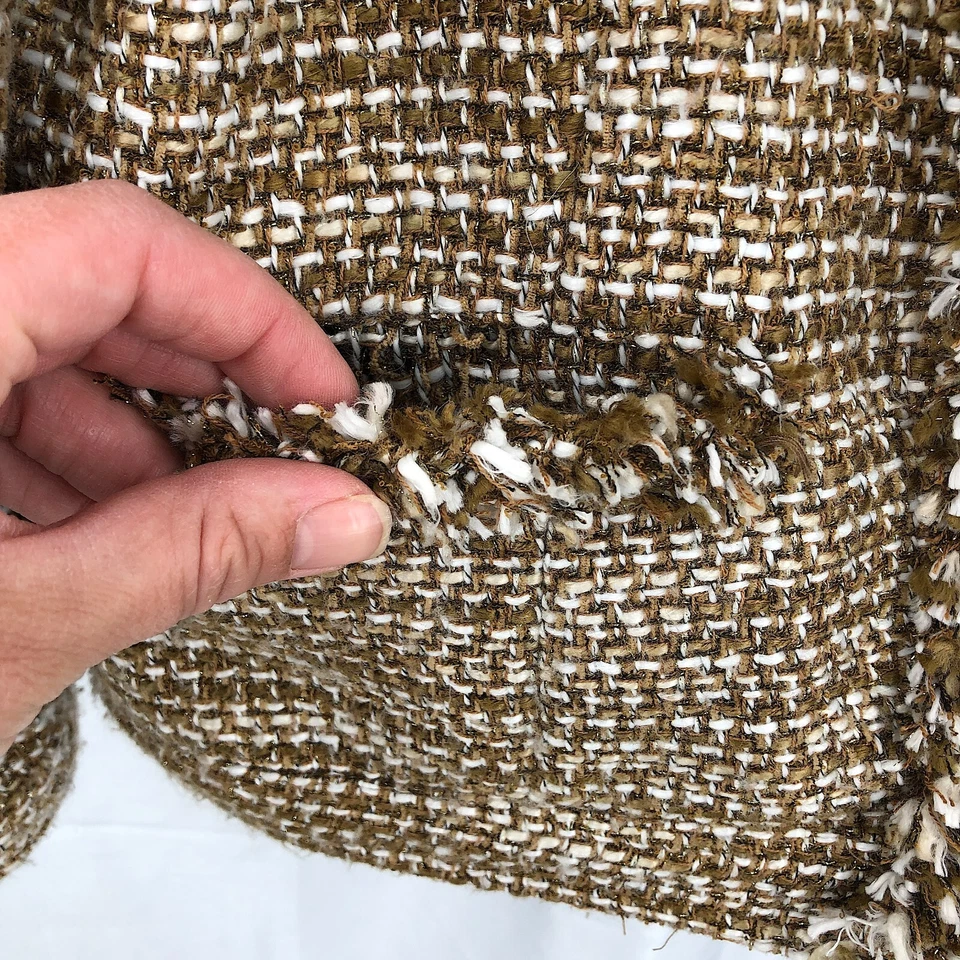 Blazer CABI “Phoebe” Metálico Tweed Flecos Chaqueta Punto Boucle Dorado Bronce M Foto 3 de 4