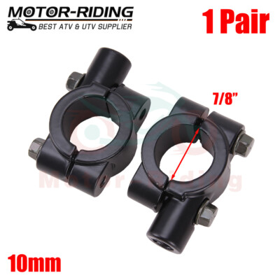 10mm Motorcycle Handlebar Side Mirror Adaptor Holder Mount Bracket Clamp Black