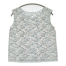 Mina Perhonen Mousse Embroidery Tank Top Sleeveless Shirt Blue Size 38 Used