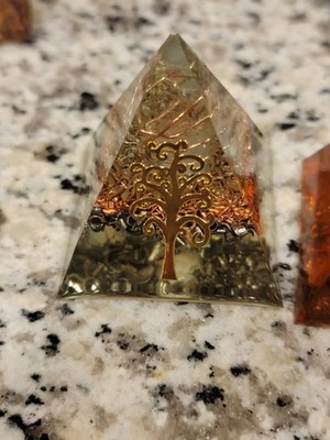 Orgone Energy Pyramid night light Quartz Crystal (SIze- Small) EMF Support