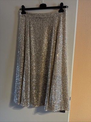 Glitzernder silberfarbenen Paillettenrock in Größe Xl, Neuwertig von Mrs. & Hugs