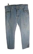 Levis 501 Jeans Mens 36x34 Straight Leg Regular Fit Medium Wash Button Fly Denim