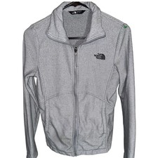 The North Face Womens Grey Full Zip Jacket Mock Neck Fleece S/P Small Heathered