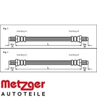 2X Bremsschlauch Metzger 4111706 2 BremsschläUche Rechts Links Vorne