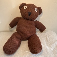 Vintage Mr Bean Teddy Bear Knitted 14” 1998