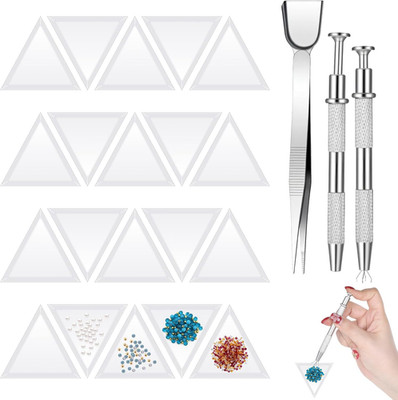 Triangle Bead Sorting Trays and Bead Scoop Tool Kit for Jewelry Making