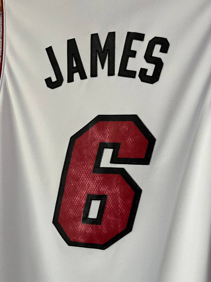 Adidas Miami Heat #6 LeBron James NBA Jersey White Size L | eBay