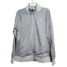 North Face Women's Full Zip Tech Fleece Heathered Gray Size XL