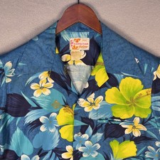 Vintage Sears Hawaiian Shirt Floral Sz M Floral Vibrant Perma-Press 70s Poolside