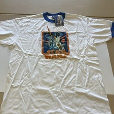 Vtg Y2K Star Wars Episode IV A New Hope Movie Promo White XL Giant T-Shirt