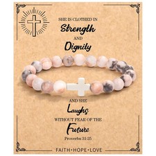 Christian Gifts for Women, Religious Cross Bracelet Gifts for for Mom/Daugh - 21