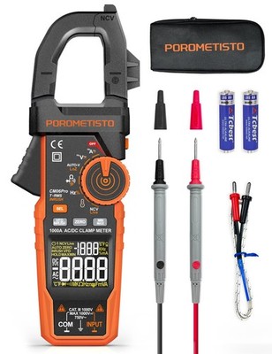 Clamp Meter 6000 Count 1000A AC DC Voltage Current CM06PRO T-RMS POROMETISTO