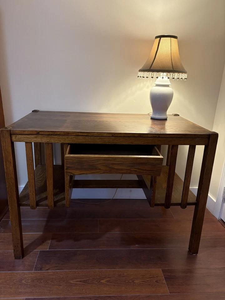 Library Table Antique, Oak, Arts and Crafts Early 1900’s - Image 4 of 4