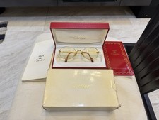 VINTAGE CARTIER SATURNE 53MM LARGEST SIZE GOLD PLATED EYEGLASSES FRAMES SUNGLASS