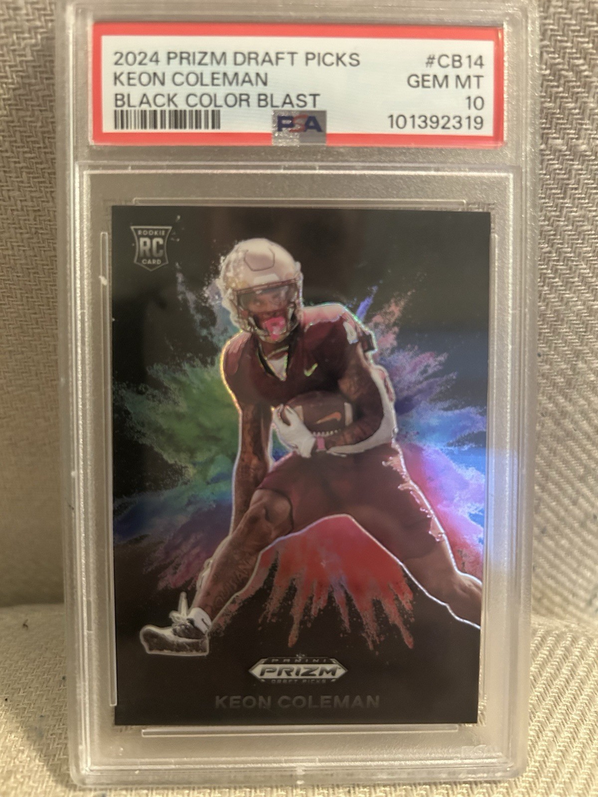 2024 Panini Prizm Draft Picks - Black Color Blast Keon Coleman #CB-14 (RC)