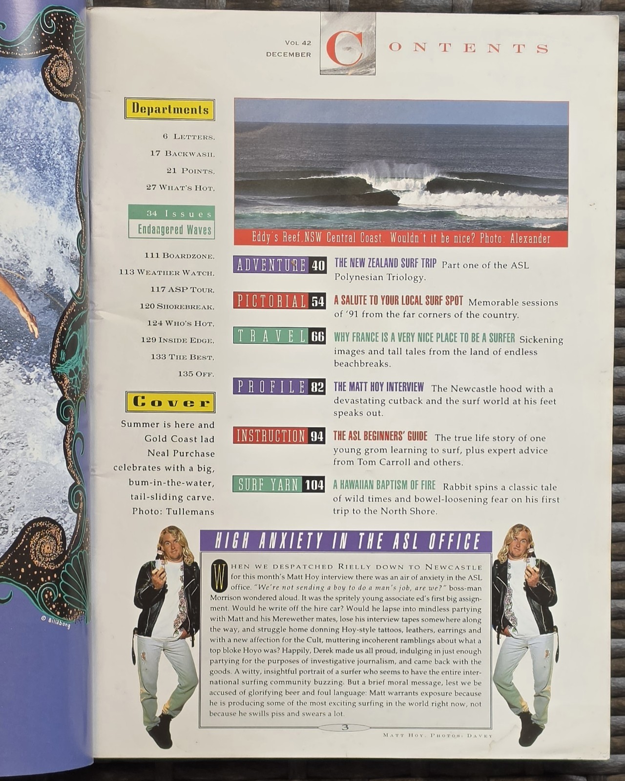 1991 Australia's Surfing Life Magazine Vol 42 December Matt Hoy France G image 3