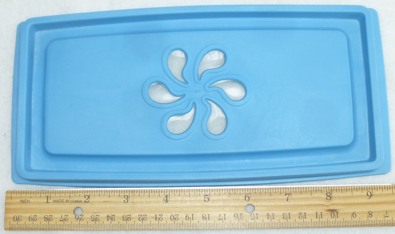 Vtg Rubbermaid Party Plan Replacement Lid 3203-4 Blue Clear middle Flower Design