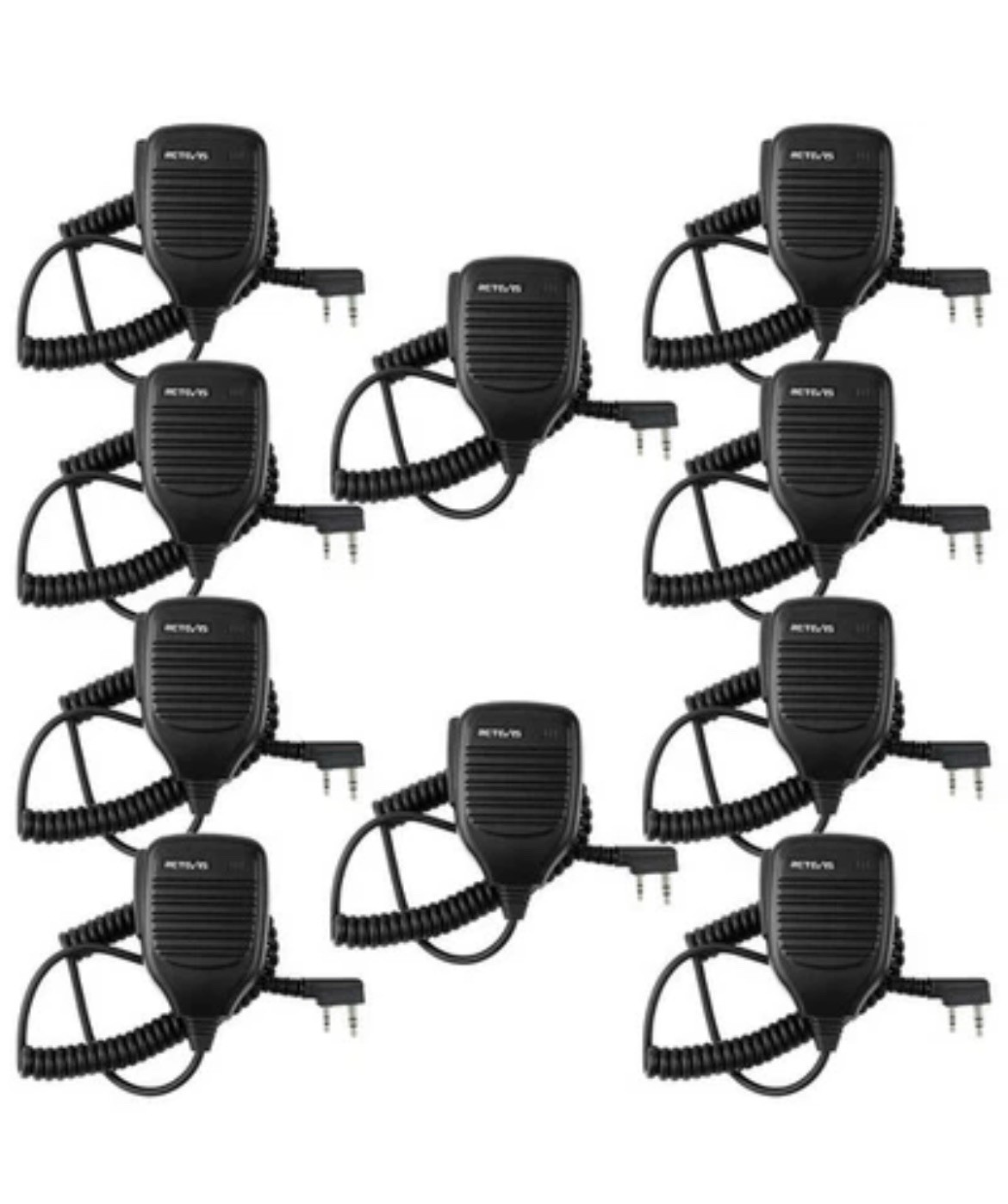 Retevis Walkie Talkie Microphone,Two Way Radio Shoulder Mic,Compatible / 10 Pack