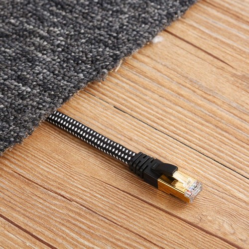 Cat 8 Ethernet Cable, 3Ft, Nylon Braided, High Speed Cord RJ45, 2000 MHz, Black - Picture 2 of 6