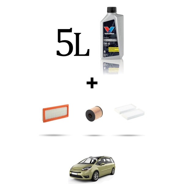Hoffcar Servicekit 3 Filter Und 5L ÖL FüR Citroen C4 Picasso 1.6 THP 115KW-image