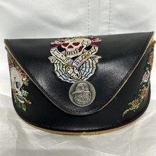 Sunglass Case Ed Hardy Vintage Embroidered Skull RARE EHS-039