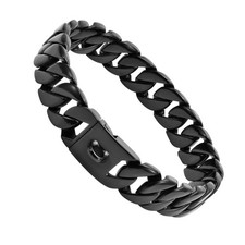 Big Dog Chain Collar 32mm Cuban Link Black Martingale for Medium/Large Dogs