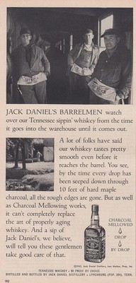 1962 Jack Daniels: Barrelmen Watch Over Our Tennessee Vintage Print Ad