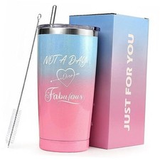 Unique 20oz Stainless Steel Tumbler - Birthday/Christmas Gifts Pink Blue-Women