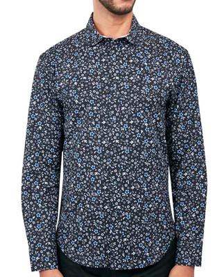 Society of Threads Button-Down Shirt Regular-Fit Non-Iron Performance Stretch Fl
