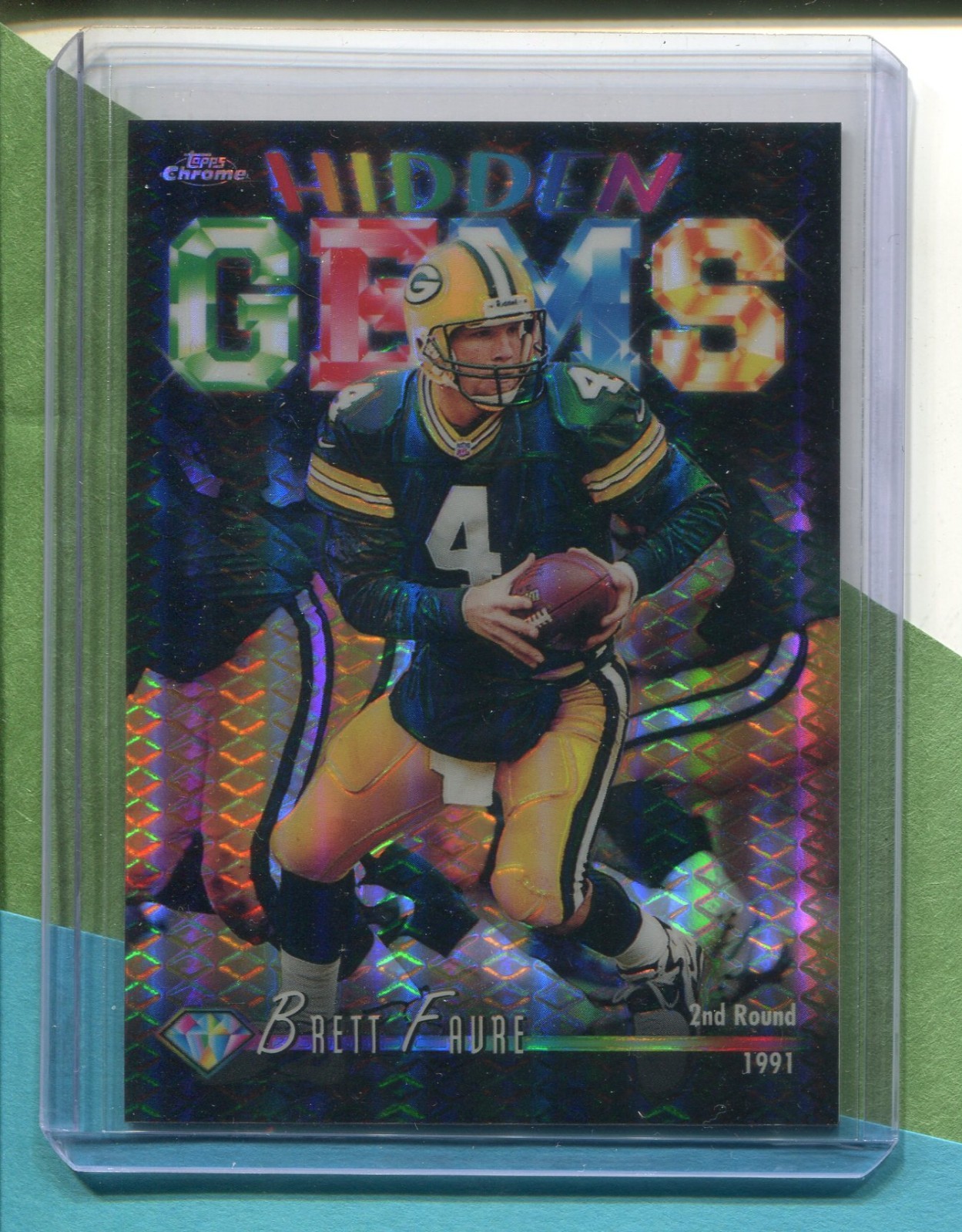 BRETT FAVRE GREEN BAY PACKERS 1998 TOPPS CHROME HIDDEN GEMS REFRACTOR #HG6