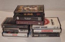 Lot of 9 Rock Cassette Tapes Triumph Def Leppard Van Halen Aerosmith Boston 