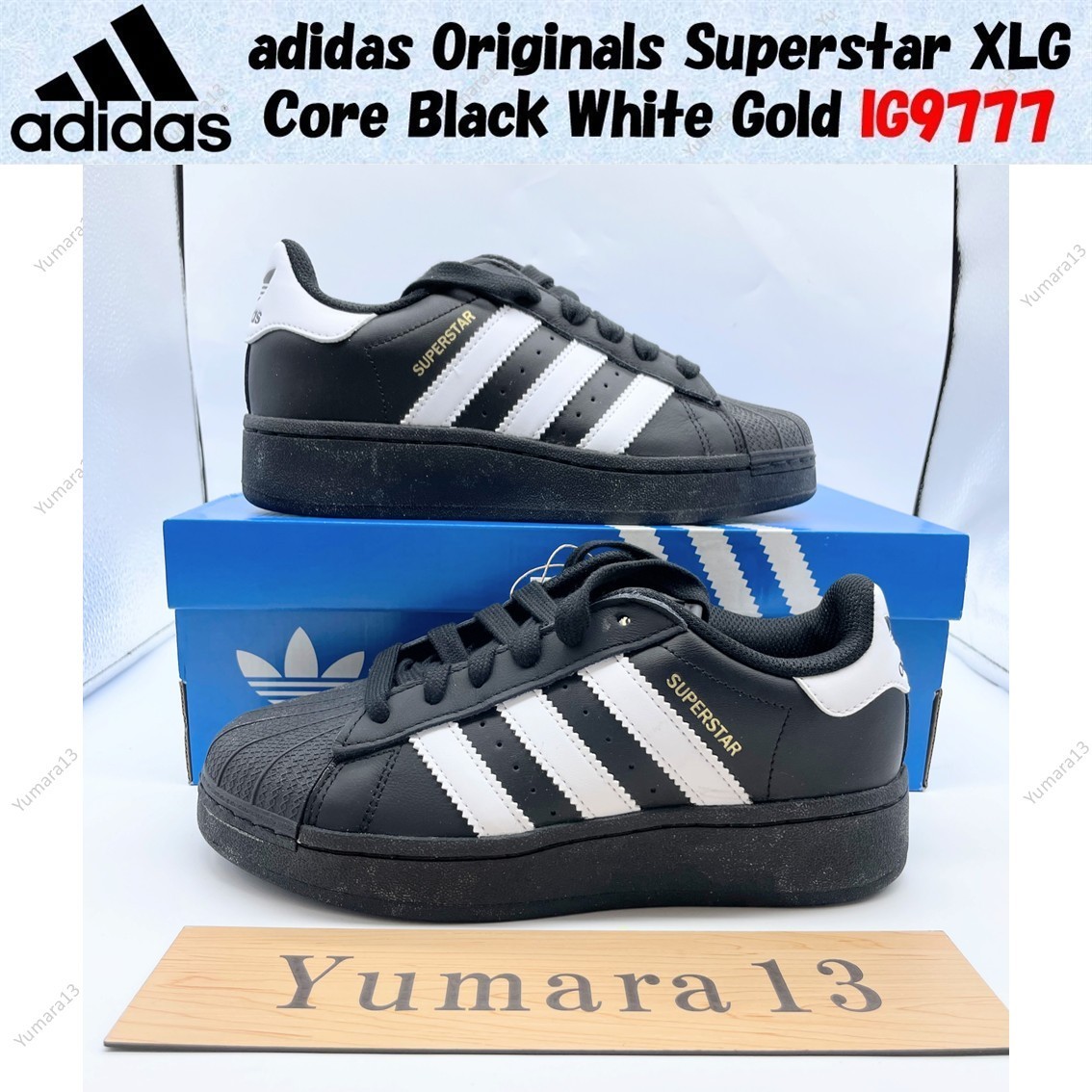 adidas Originals Superstar XLG Core Black White Gold IG9777