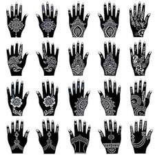 Henna Tattoo Stencil Kit/Temporary Tattoo Template Set of 20 Sheets, Indian Arab